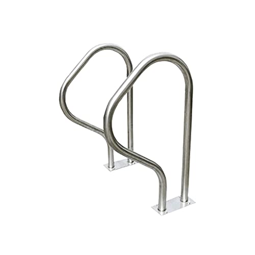 GOODBZ Swimming Pool Handrail, No Embedded Outdoor Metal Guardrail, Humanized Design Hot Spring Handrail, Thick 304 Stainless Steel, 2Pcs / Silver / 47×15×80Cm (Silver 47×15×80Cm) (Silver