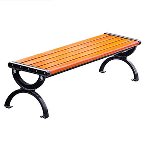 Park Benches for Outside Clearance No Back Outdoor Patio Bench Aluminum Frame and Wood/Plastic Wood Stool Top Outdoor Benche Light Weight High Load-Bearing (Color : A, Size : 1.5m)