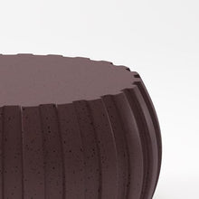 35.43" Indoor Round Coffee Table, Waterproof Coffee Table Modern MgO Cement Design End Tables for Living Room, Outdoor Patio Coffee Tables for Garden, Backyard, Balcony, Brown