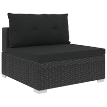 10-Piece Patio Lounge Set with Cushions, Modular Outdoor Sofa Furniture, Rattan Sectional for Garden, Deck, Porch, Balcony, Black