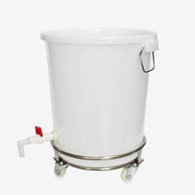 TRUNXUCL Rain Collection Barrel with Stand Water Storage with Casters Plastic Barrel with Lid Water Drum 12/17/24/32 Gallon(Blue,55x68cm/22x27in)