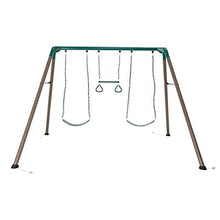 Lifetime Metal Swing Set for Kids Outdoor Heavy Duty Playset Green/Tan