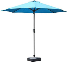 Outdoor Garden Parasols Umbrellas 9ft/2.7m Blue Patio Umbrella - Crank and Tilt Umbrellas Sun Shade for Outdoor Garden Patio Beach Deck or Pool Side (Color : Blue Size : 9ft/270cm) (Blue 9ft/270cm)