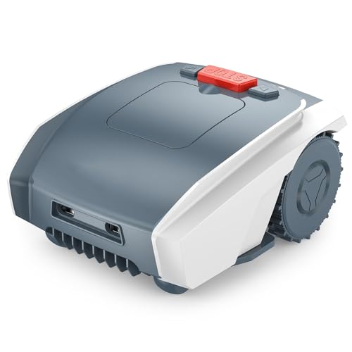 Lakenbroade Robotic Lawnmower - Fully Automatic Robot Mower with Auto Charging Docking Station - 20V MAX 2.0Ah Lithium-Ion Battery - for Lawns up to 1500m², 19cm Cut Width & 20-60mm Cutting Heights