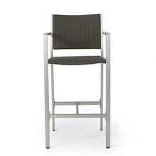 Christopher Knight Home Cape Coral Outdoor Wicker Bar Stools, 4-Pcs Set, Grey