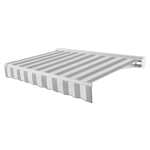 Awntech 20' Destin Left Motor (20' x 10') Retractable Patio Awning, Gunmetal/Gray Multi