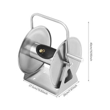 Stainless Steel Wall-Mounted Hose Reel Holder for 50m Garden Hoses – Outdoor Water Hose Storage