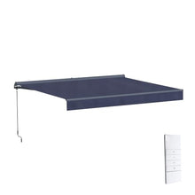 ALEKO Electric Patio Awning Electric Semi-Cassette 13x10 Dark Blue