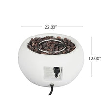 Merax 22-inch Outdoor Propane Fire Pit, 40,000 BTU Portable Tabletop Firepit for Patio, MGO Steel (Tank Cover Not Provided), No Assembly, White