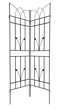 Metal Garden Trellis for Climbing Plants, Rustproof Outdoor Flower Support, Versatile Ivy Vines, Roses, Morning Glory, Clematis, Jasmine, Grape, Sturdy Powder-Coated Metal Trellis (Black,4)