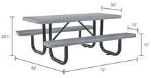Global Industrial 6’L Rectangular Picnic Table, Expanded Metal, Gray