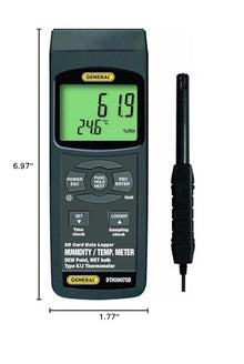 General Tools DTH3007SD Data Logging Thermo-Hygrometer with Excel Formatted SD Card