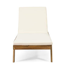 Merax Chaise Lounge Set of 4, Adjustable Outdoor Patio Lounge Chairs with Water-Resistant Cushions, Acacia Wood Reclining Sun Loungers for Poolside, Deck, Garden, Beige