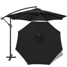 FKTHYO Parasols Patio Umbrella Cover Cloth 2.7/300cm,Polyester Replacement Canvas, 6 Ribs 8 Ribs Outdoor Table Umbrella Canopy Sun Shade Cover Replacement Cloth for Umbrella,Black-2.7m/8.8ft (8ribs)
