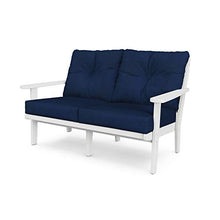 Polywood® Lakeside Deep Seating Loveseat in White/Navy