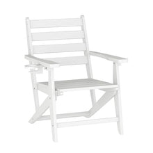 EMMA + OLIVER Arcata 5-Piece Indoor-Outdoor Adirondack Dining Set, 48" Round Table & 4 Chairs with Cupholders, White