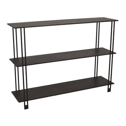 Benjara Bush Plant Display Stand- Modern 3 Tier Brown Metal Finish- 32 Inch