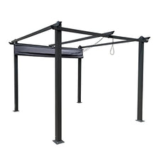 DESIGNSCAPE3D 10x10 Ft Retractable Patio Pergola with Canopy Gray