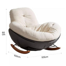 Rocking Chair Living Room Lazy Sofa Single Recliner Balcony Eggshell