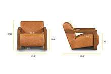 Poly & BARK Giza Lounge Chair in Full-Grain Pure-Aniline Italian Tanned Leather in Cognac Tan Leather