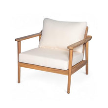 Christopher Knight Home Batis Acacia Wood Lounge Chair Outdoor Set of 2, Wooden Patio Accent Chair Set, Comfy Reading Seat with Removable Cushion, Patio Furniture Set, Teak+Beige