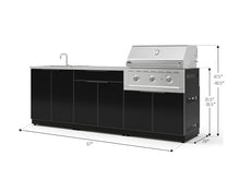 NewAge Products Classic Series 5PC Aluminum Black Modular Outdoor Kitchen Set with 33" Performance Grill NG - 24"D x 97"W x 48.5"H