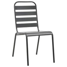 Molumvel 9-Piece Garden Dining Set, Powder-Coated Steel Patio Furniture, Outdoor Table and 8 Chairs for Backyard, Anthracite