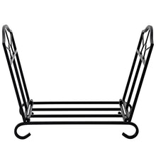 DJVHSRI Outdoor Firewood Rack Metal Firewood Rack Indoor Fireplace Wood Storage Heavy Duty Log Stand Stacking Rack Fireside Log Rack Black for Patios,