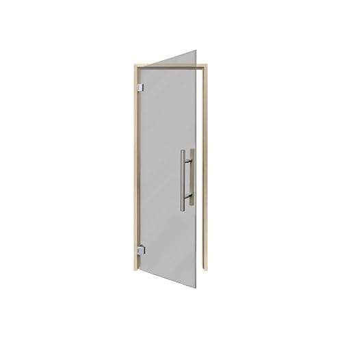 PROSAUNAS Clear & Tinted Glass Sauna Door, Prehung Tinted Glass Sauna Door (Left Hanging, Tinted - Aspen Frame 24x81)