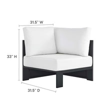 Modway Tahoe Aluminum 3-Piece Outdoor Patio Furniture Gray White, Modular Sectional Sofa Set with Weather-Resistant Cushions, Ideal for Deck, Backyard Poolside