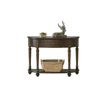 GKOKG Coffee Tables Home Porch Cabinet Semi-Circular Wooden Living Room Sofa Side Table Furniture