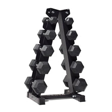 CENTR Dumbbell Weight Set with Rack - 150 Lb Rubber Hex Weight Set