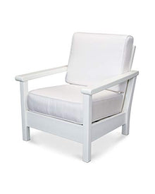 Polywood® Harbour Deep Seating Chair in White/Natural