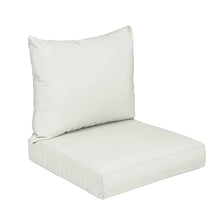 Sorra Home Boucle Snow Outdoor Knife Edge Deep Seating Pillow Set 30 in W x 27 in D x 5 in H Cushion, White 9 Pound