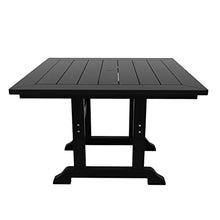 WO Home Furniture Outdoor Dining Table, 43" Square HDPE Patio Table with Umbrella Hole, Weather Resistant Patio Table for Backyard, Deck and Garden, Black