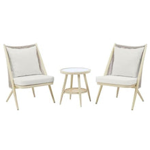 Furniture of America Chauncy Aluminum 3-Piece Outdoor Bistro Set Natural Tone