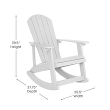 BizChair Set of 4 Savannah Adirondack Rocking Chairs White