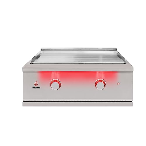 TrueFlame 30-Inch Built-In Natural Gas Outdoor Griddle, 36,000 BTU Output