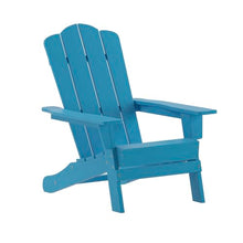 Taylor & Logan Nellis Adirondack Chair with Cup Holder, Weather Resistant HDPE Adirondack Chair in Blue, Set of 4