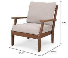 POLYWOOD® Braxton Deep Seating Chair in Teak/Dune Burlap