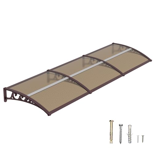 Awning for Door Entrance, 60x120 Inch Awnings for Patio, Durable Polycarbonate Window Awnings Exterior, UV Rain Snow Protection Canopy for House, Porch, Patio, Deck