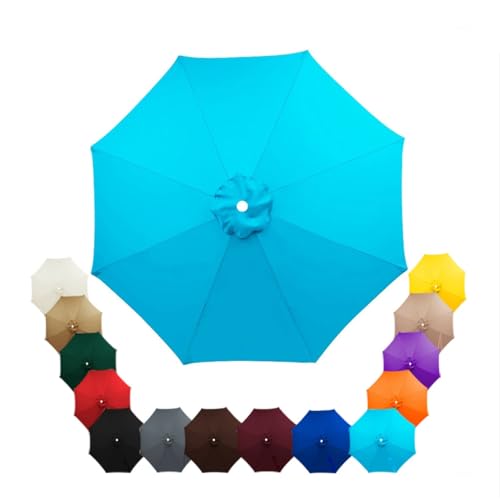 MXJCKSOQ Beige Parasol Replacement Canopy 2.5m/2.7m/3.5m 6/8 Ribs Garden Umbrella Cover Fabric for Yard Beach Outdoor Use - Easy Install,Lake Blue-4.0m/8-ribs