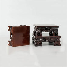 M3b6G8p1 bonsai pot stand Square Flower Potted Short Foot Base Wooden Ornaments(Large)