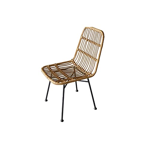 XRHDTQVVIG Dining Room Chair Terrace Creative Simple Iron Rattan Chair Outdoor Garden Backrest Single Furniture