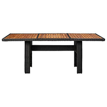 YNGBHFNOP Outdoor Dining Set 11-Piece Patio Furniture with Cushions, All Weather PE Rattan and Steel Frame, Black Rectangular Table and Chairs for Garden, Terrace, Balcony, Backyard