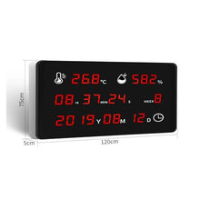 Ultra Large Size Temperature Humidity Monitor with Time Built -in High Precision Sensor for Easy Viewing Industrial Outdoor Use