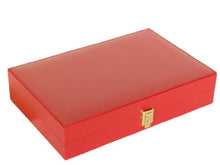 Zaza & Sacci Backgammon Board Game Set 16" Leather/Microfiber Case Red