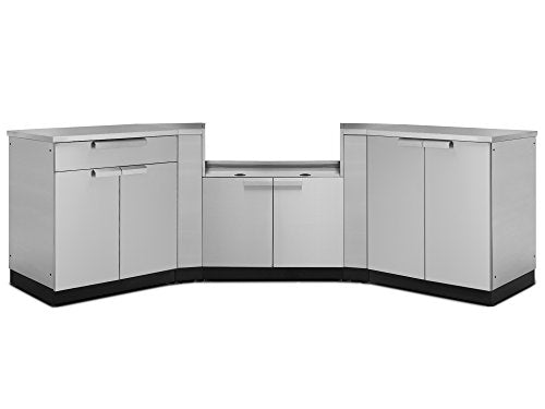 NewAge Products Classic Series 7PC Stainless Steel Modular Outdoor Kitchen Set - 24" D x 147" W x 35.5" H