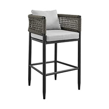 Armen Living Alegria Outdoor 5-Piece Aluminum & Rope Bar Set Black