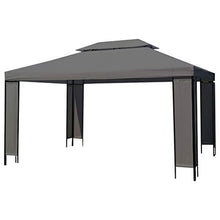 HKTMGDNG 10x13 Outdoor Gazebo Anthracite Patio Canopy Steel Frame